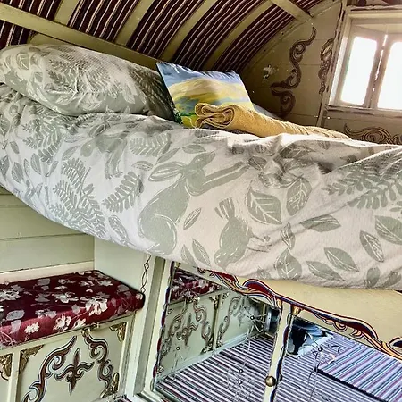Romany Bow Gypsy Wagon @ Tin And Canvas Glamping, Campsite *