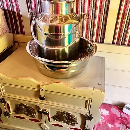 Romany Bow Gypsy Wagon @ Tin And Canvas Glamping, Campsite *