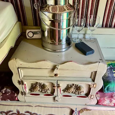 Romany Bow Gypsy Wagon @ Tin And Canvas Glamping, Campsite *